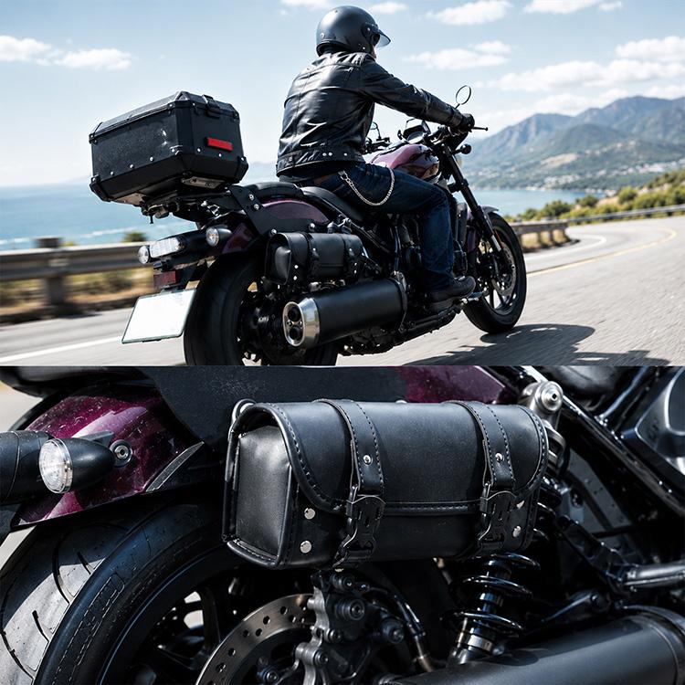 バイク用 サイドバッグ ツールバッグ PUレザー フロントバッグ ケース ツール リベット 撥水 工具 小物 バイク用品 ツーリングバッグ 軽量 合成皮革 310g |  | 14