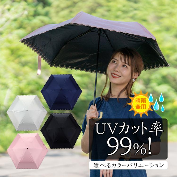 折りたたみ傘 ブラック 黒 晴雨兼用 UVカット 完全遮光 紫外線 日傘