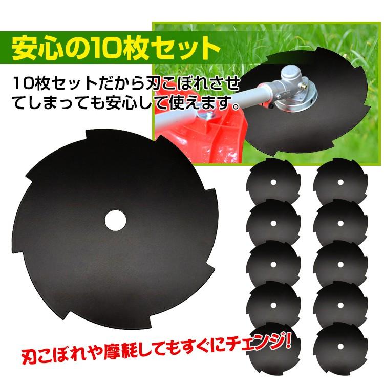 チップソー 10枚セット 8枚刃 研磨可能 草刈り機用 芝刈り 替刃 チップソー 10枚セット 8枚刃 研磨可能 草刈り機用 芝刈り 替刃