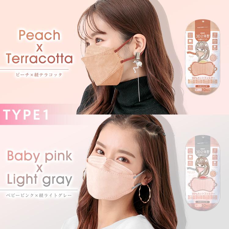 クーポン利用&送料無料-小顔マスク マス•ク 不織布 20枚 カラー 立体