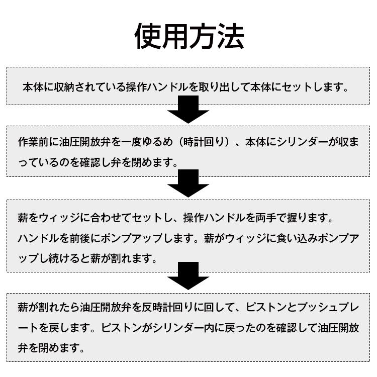 薪割り機 12t 手動 油圧式 直径160mmまで対応 タイヤ キャスター 強力 小型 家庭用 ログ スプリッター 薪ストーブ 暖炉 焚き火 キャンプ アウトドア ny557｜fkstyle｜12