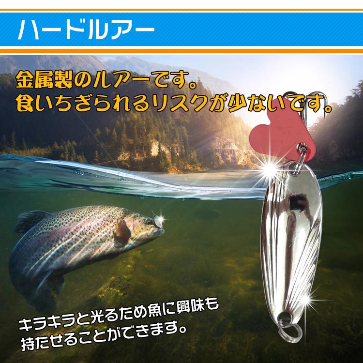 釣り ルアー スプーン トラウト 渓流 海 ケース 10個 セット ハードルアー サケ マス フィッシング od355｜fkstyle｜04