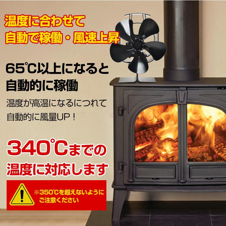 ストーブファン 首振り 5枚 エコファン 電源不要 自動 静音 省エネ