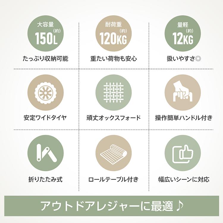 キャリーワゴン 蓋付き アウトドアワゴン キャリーカート ワゴンカート カートキャリー タイヤ大きい 大容量 アウトドア ワゴン カート 軽量 キャンプカート | Hill Stone | 04