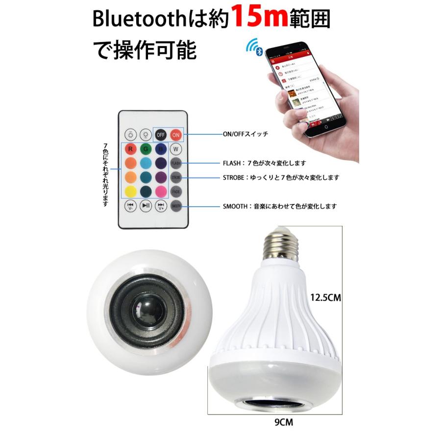 LED 電球 スピーカー Bluetooth 音楽 ランプ 省エネ リモコン カラフル