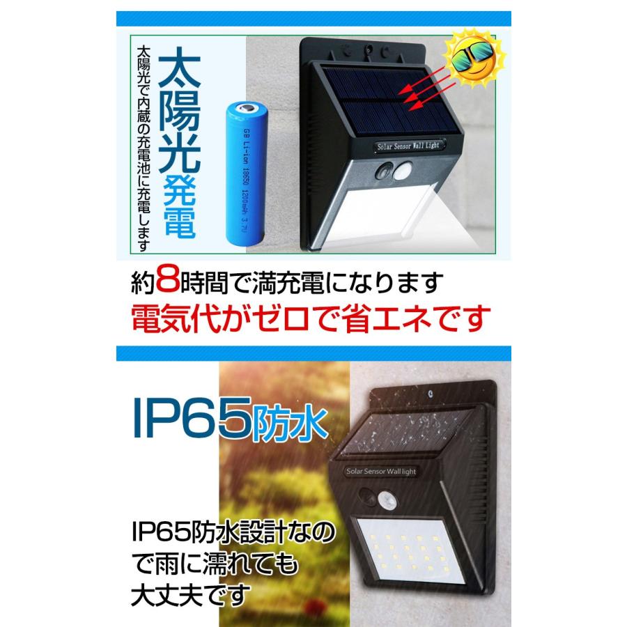 ソーラー ライト ガーデンライト センサーライト 屋外 led 人感センサーライト 防水 庭 屋外照明 屋外センサーライト ガーデン ソーラーガーデンライト 玄関灯 |  | 02