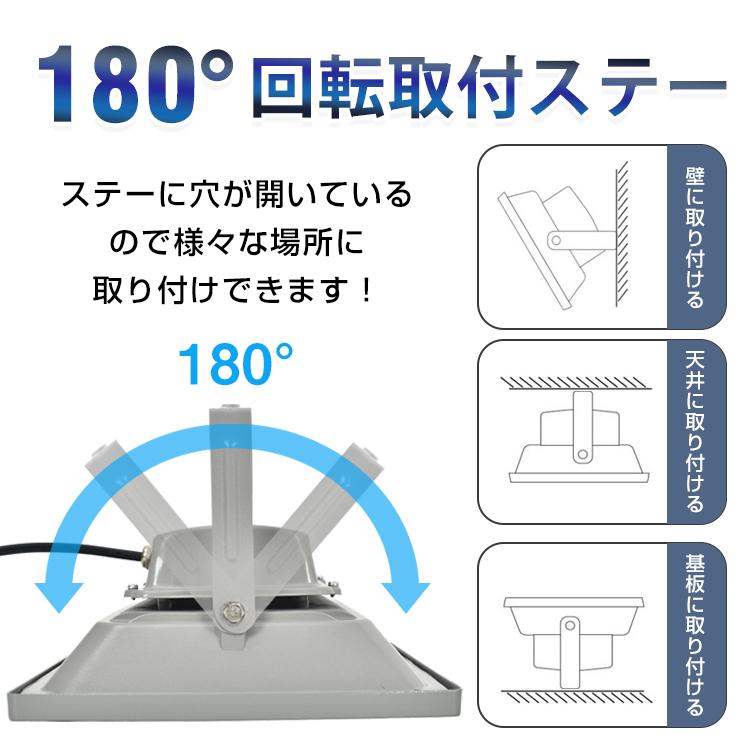 LED 投光器 50W 2個セット 防水 作業灯 ワークライト 3mコード 投光灯