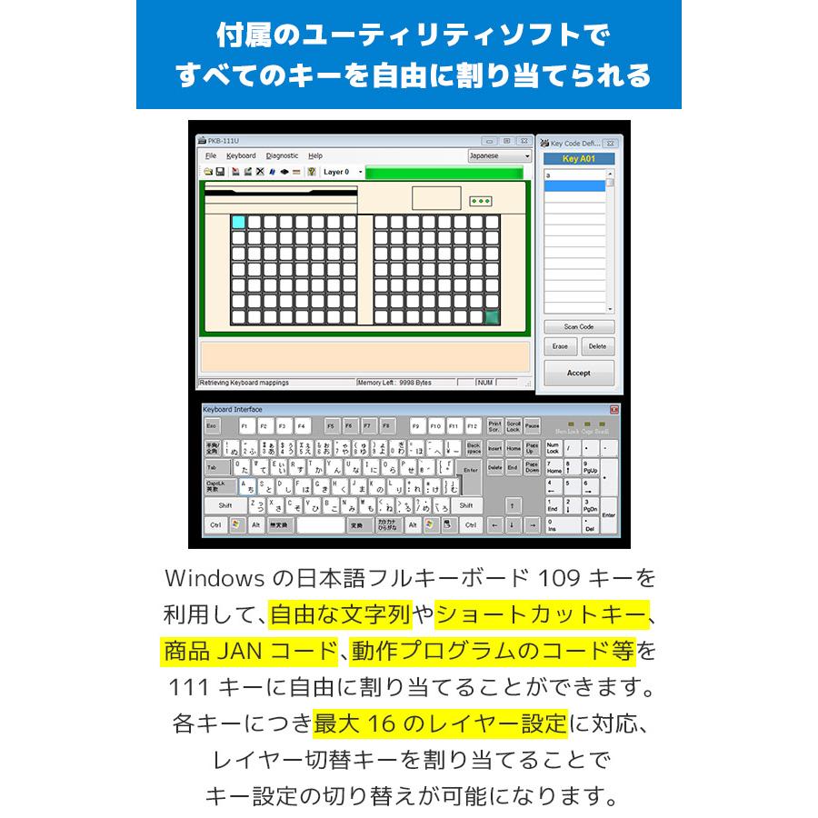 PKB-111U エフケイシステム プログラマブルキーボード USB接続｜fksystem｜03