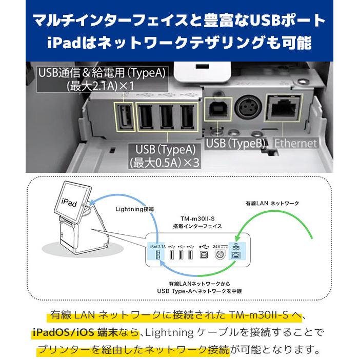 TM-m30II-S エプソン EPSON レシートプリンター ターミナルモデル  USB・LAN・Bluetooth TM302-S1W TM302-S1B｜fksystem｜07