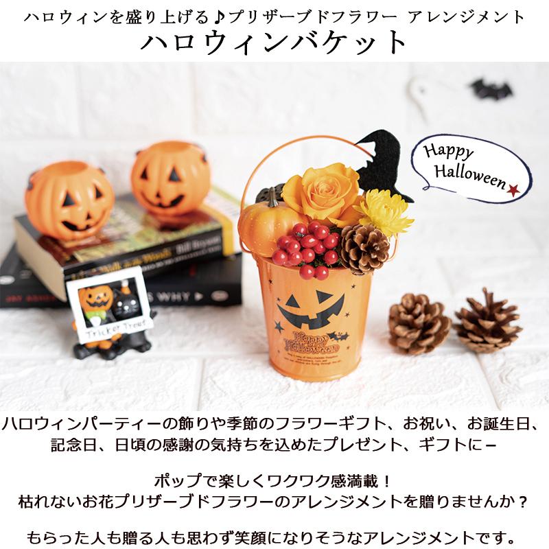 ハロウィンバケット プリザーブドフラワー バラ 誕生日プレゼント 女性 女友達 ギフト ハロウィーン お誕生日 お花 即日発送 9036 Flabel 通販 Yahoo ショッピング