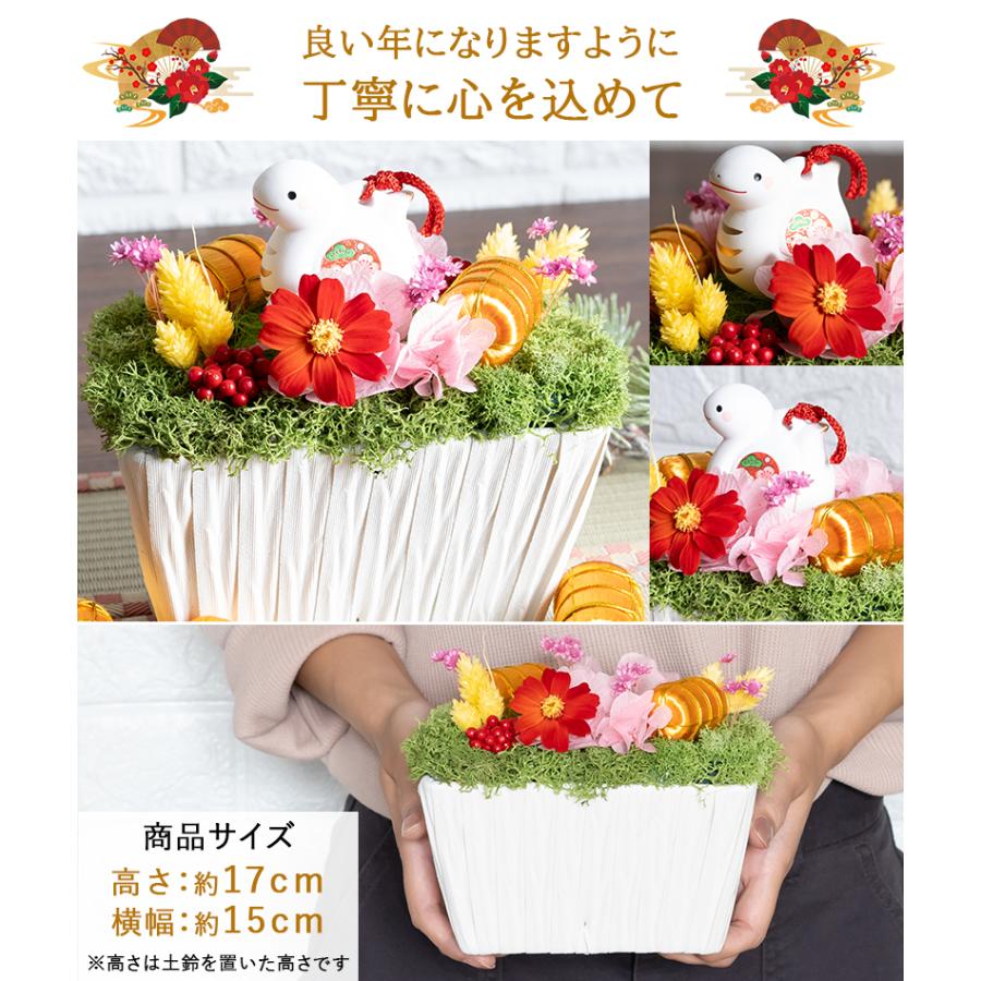FLABEL お正月 プリザーブドフラワー アレンジメント 寿へび 正月飾り
