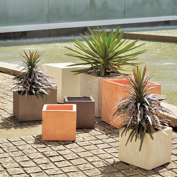 14 15号用 植木鉢 キューブ Cube 52 テラメント 軽量 大型 プランター 植物 おしゃれ 鉢 屋外 屋内 大きい 鉢カバー 観葉植物 庭木 パティオ バルコニー 910 104 ふらここ植物エアプランツ鉢食器店 通販 Yahoo ショッピング