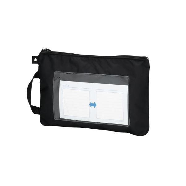 （まとめ） メールバッグ A4短辺取っ手付 CR-ME04-B ブラック 1個入 〔×3セット〕