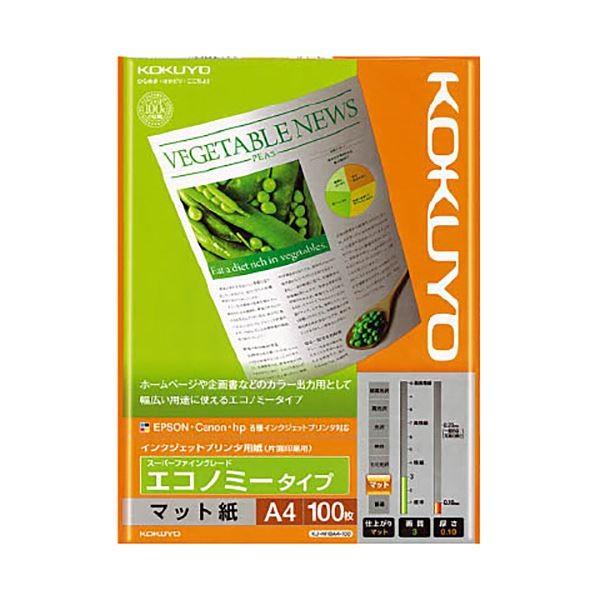 （まとめ）コクヨ インクジェットプリンタ用紙スーパーファイングレード エコノミータイプ A4 KJ-M18A4-100 1冊(100枚) 〔×20セット〕