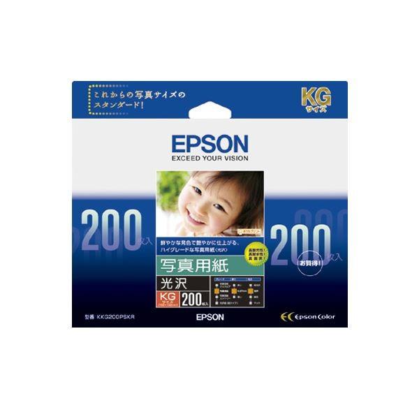 （まとめ）エプソン 写真用紙［光沢］KGサイズ KKG200PSKR 1箱(200枚) 〔×3セット〕
