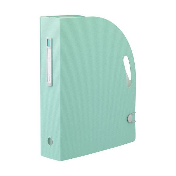 （まとめ）リヒトラブ noie-styleドキュメントボックス A4タテ 13ポケット ライトグリーン F-7690-19 1冊〔×5セット〕