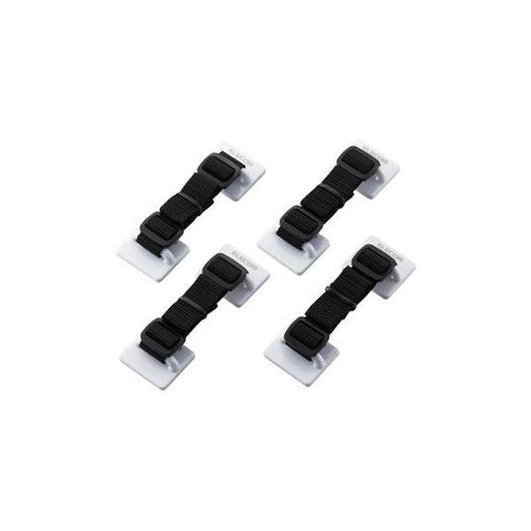 （まとめ）エレコム 耐震ベルト4本入 〜50V型 TS-004N2〔×3セット〕