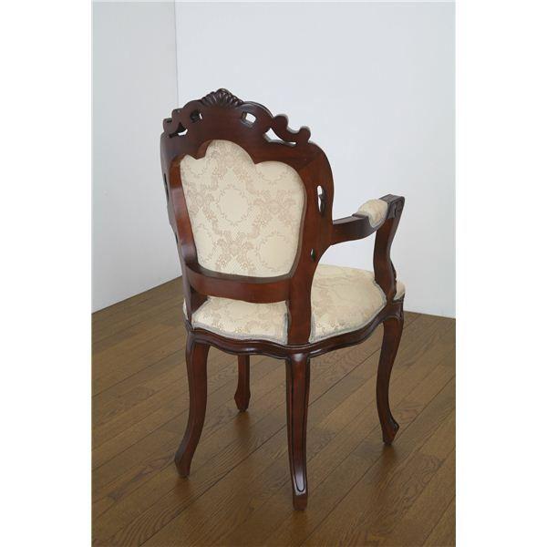 アンティーク調猫足ダイニングチェア 〔肘付き〕 木製 『フランシスカ』 ブラウン 〔完成品〕 アンティーク調猫足ダイニングチェア 木製 『フランシスカ』 ブラウン