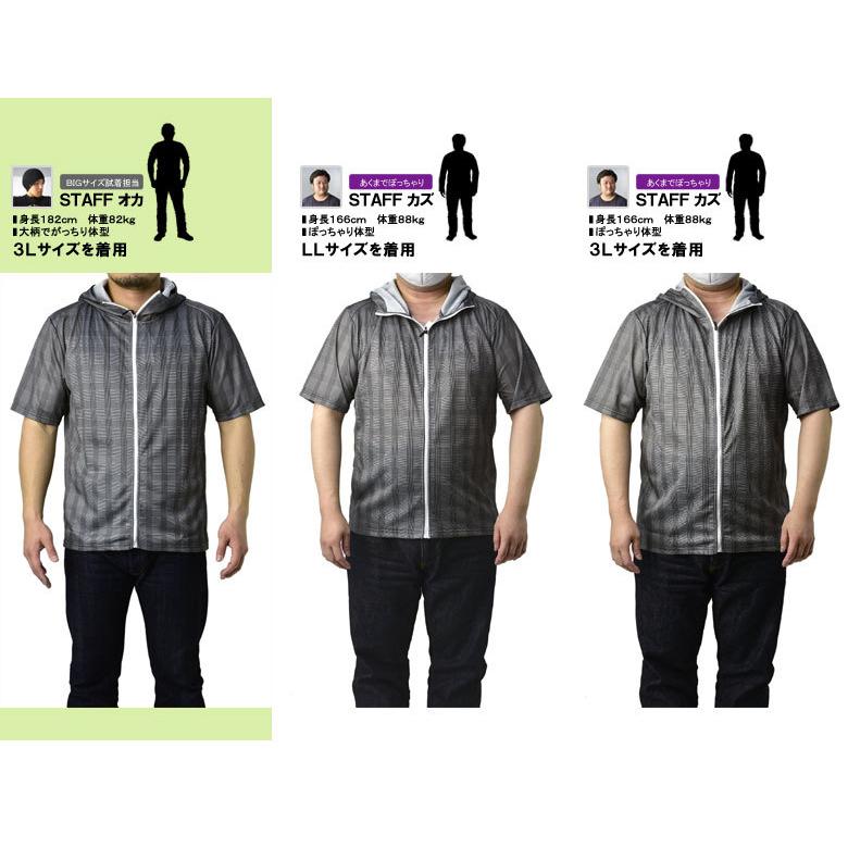 FLAG ON CREW 吸汗速乾 パーカー 半袖 ドライ ジップアップ メンズ 総