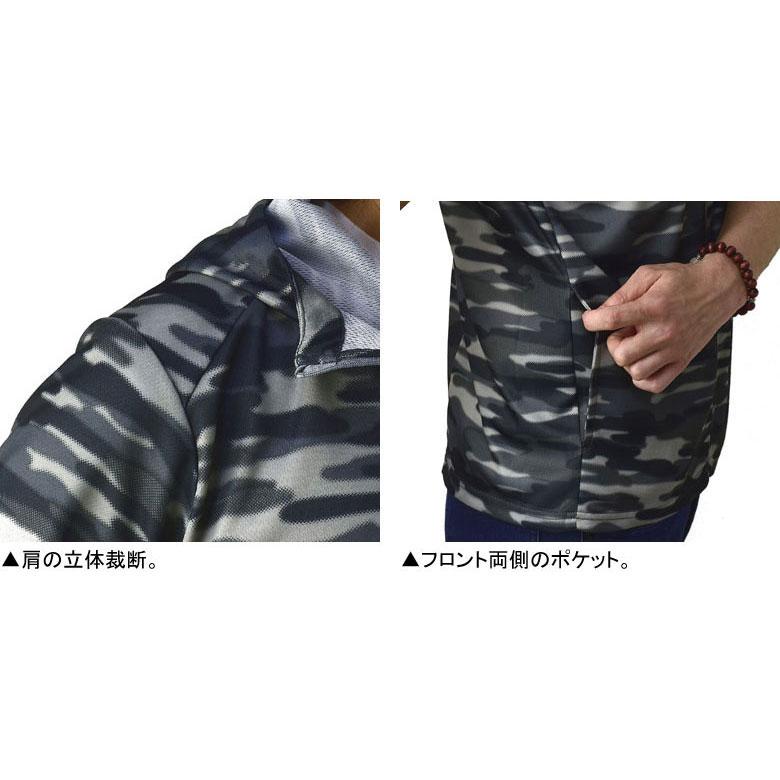 FLAG ON CREW 吸汗速乾 パーカー 半袖 ドライ ジップアップ メンズ 総