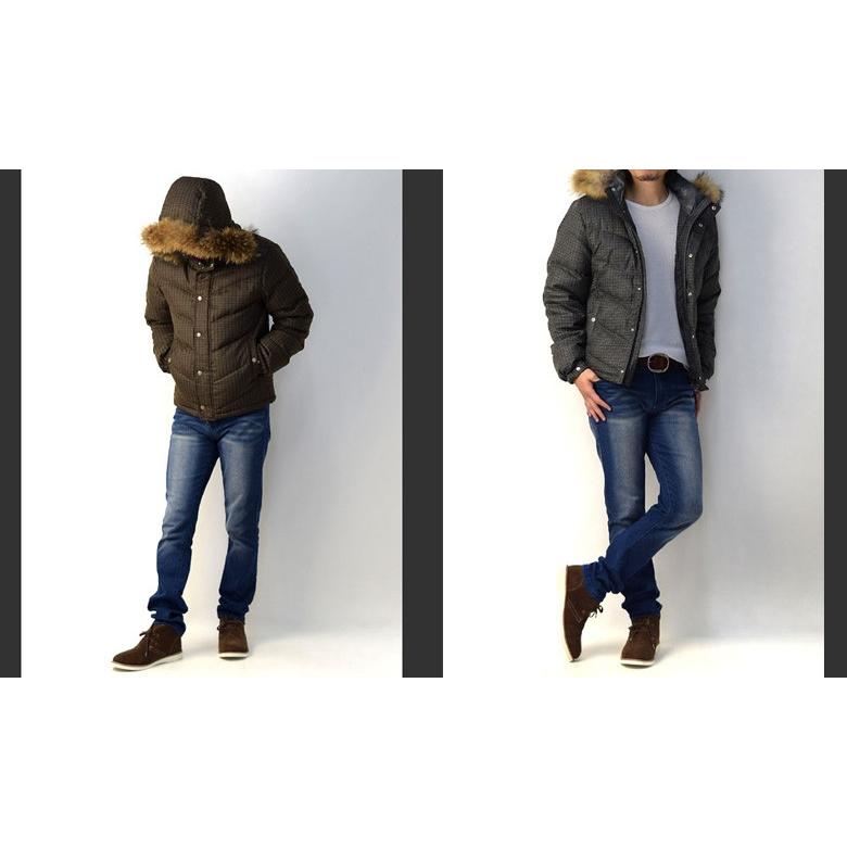 FLAG ON CREW ダウンジャケット メンズ リアルファー リアルダウン