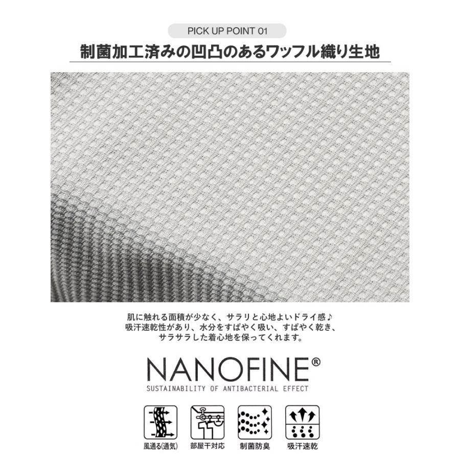 吸汗速乾 Tシャツ 半袖 カットソー メンズ ドライ クルーネック ダブルネック ワッフル ナノファイン加工 制菌防臭 フェイクレイヤード A3N セール【パケ2】爆買 | FLAG ON CREW | 06