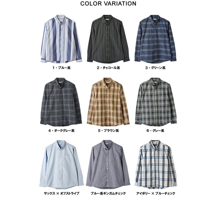 FLAG ON CREW メンズ 長袖 ボタンダウンシャツ カジュアル コットン 綿