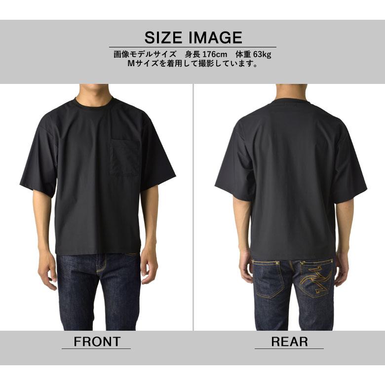 FIRSTDOWN ファーストダウン 接触冷感 半袖 Tシャツ ストレッチナイロン ワイドシルエット メンズ ポケット付き トップス A8B セール【パケ2】 爆買 | FIRST DOWN | 07