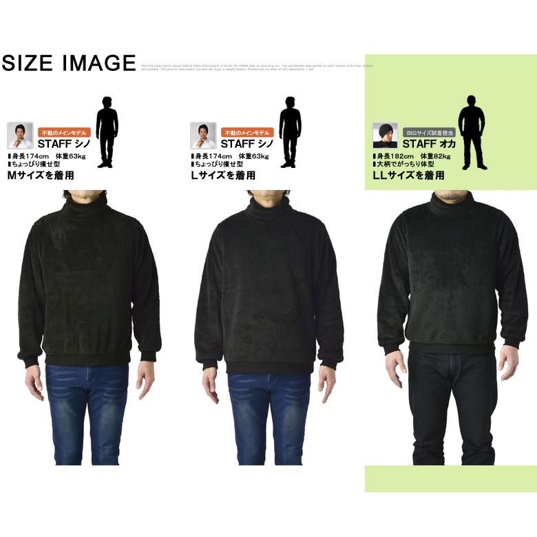 Cph/Golf ボア　黒トレーナー　メンズ M 美品 FLAG ON CREW モコモコ ハイネック メンズ トレーナー ボアフリース