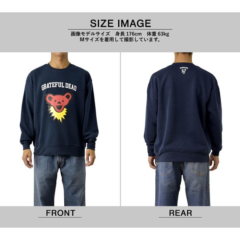 トレーナー スウェット 裏起毛 Grateful Dead グレイトフルデッド ダンシングベア デッドベア ワイドシルエット プリント ロック B2N セール【パケ1】【A】爆買 | FLAG ON CREW | 08