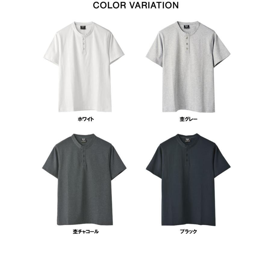 FLAG ON CREW メンズ ヘビーウェイト ヘンリーネック 半袖 Tシャツ 8.8