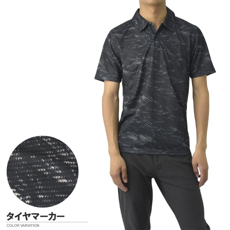 吸汗速乾 接触冷感 ポロシャツ 半袖 メンズ トップス 総柄 メッシュ UVカット 紫外線 90％以上 胸ポケット スポーツ クールビズ B4V セール【パケ2】爆買 | FLAG ON CREW | 07