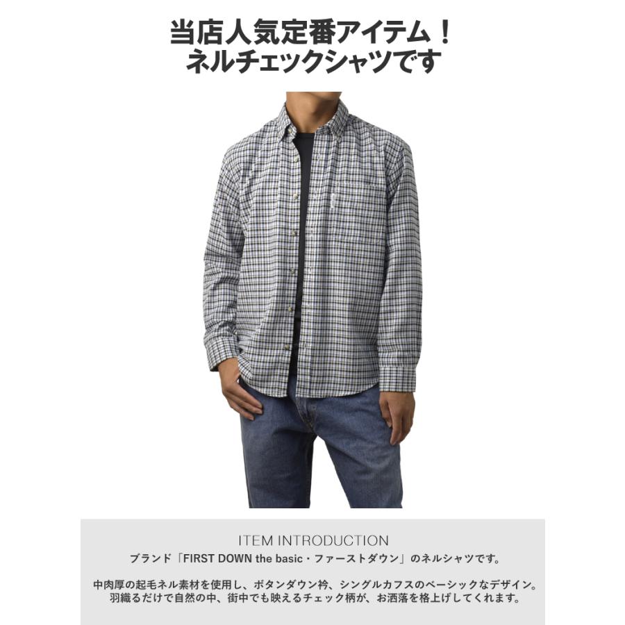 FIRST DOWN（ファーストダウン） シャツ メンズ 長袖 ネルシャツ