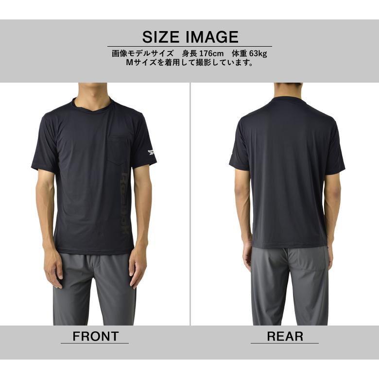 吸汗速乾 接触冷感 Tシャツ 半袖 メンズ Reebok リーボック Q-MAX0.4 UVカット 紫外線対策 耐塩素 ポケット付き ストレッチ 水陸両用 C2I セール【パケ2】爆買 | Reebok | 08