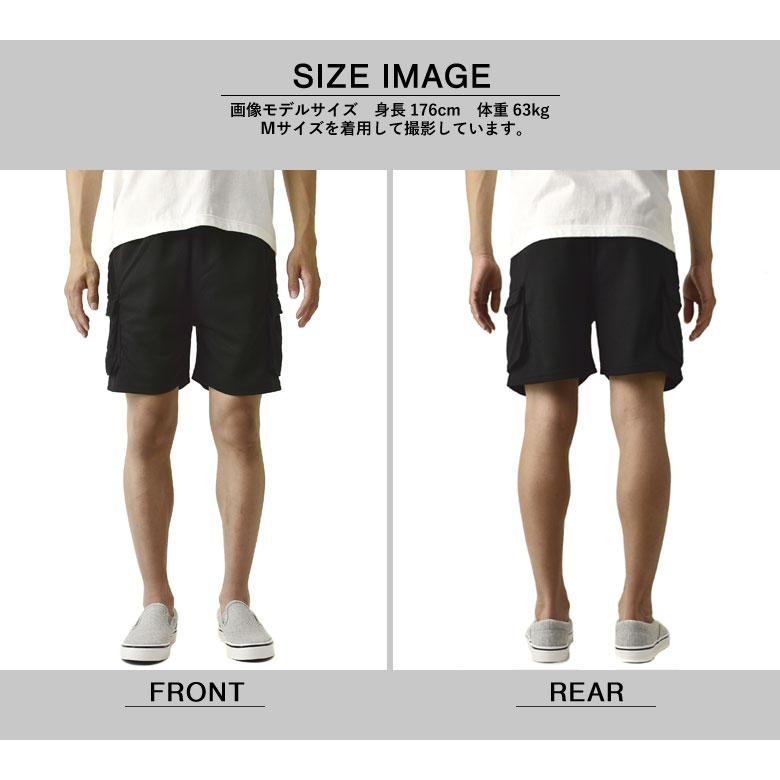 メンズ スウェット ハーフパンツ カーゴパンツ ショートパンツ サイドポケット ウエストギャザー ミリタリー アウトドア ボトムス C2M セール【パケ1】【A】 | FLAG ON CREW | 08