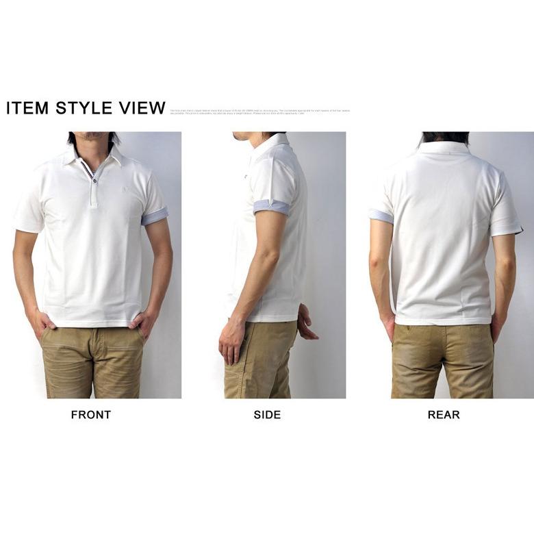 ポロシャツ メンズ 半袖 カノコ 前開き 1ボタン スキッパー トップス カットソー C3K セール【パケ1】 爆買 | FLAG ON CREW | 09
