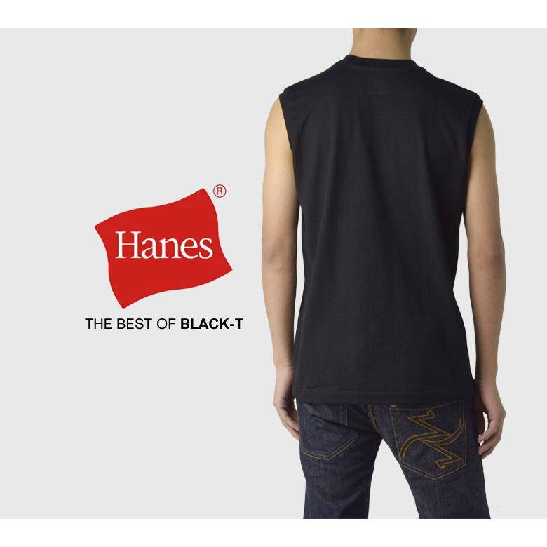 Hanes（ヘインズ） Tシャツ ノースリーブ スリーブレス 黒 黒T クロ 7