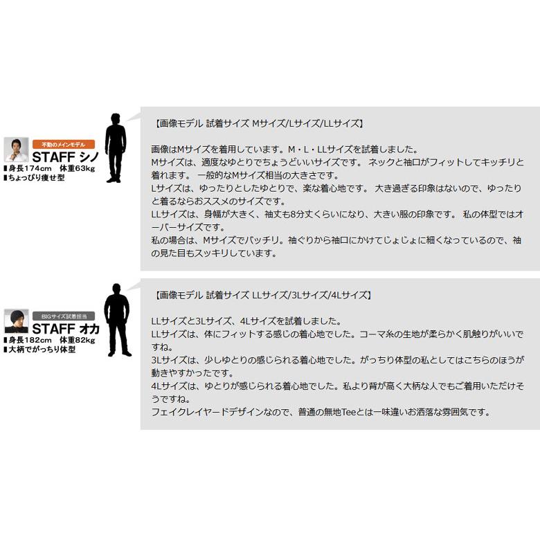Vネック 7分袖 Tシャツ メンズ 無地T カットソー ダブルネック フェイクレイヤード 綿100 コーマ糸 トップス D2E セール【パケ2】 爆買 | FLAG ON CREW | 16