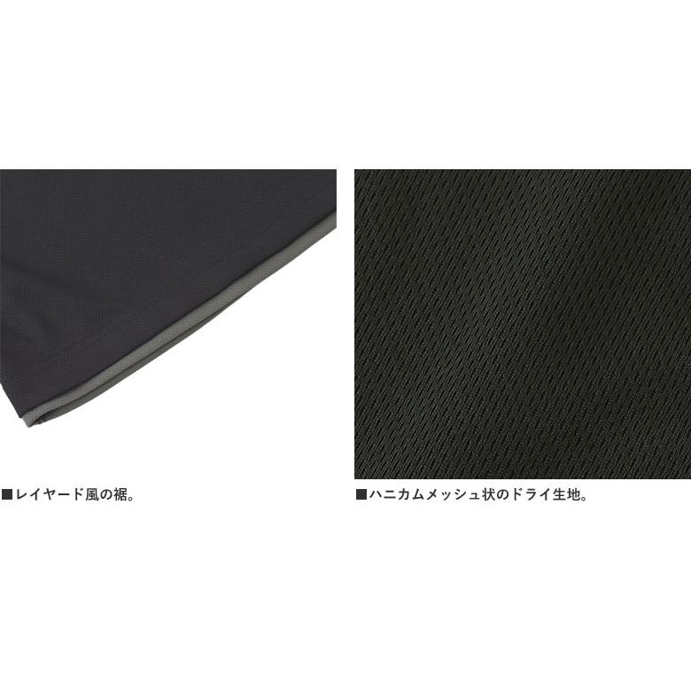 吸汗速乾 7分袖 Tシャツ 無地 七分袖 メンズ ドライ クルーネック ダブルネック ドライTシャツ 胸ポケット付き フェイクレイヤード セール D2U【パケ2】 爆買 | FLAG ON CREW | 12