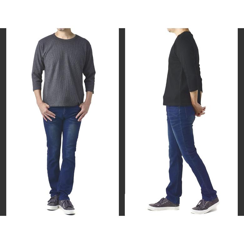 hobo 藍染 CREW NECK TEE カットソー　長袖　Tシャツ SOWA（ソーワ） ドライTシャツ リブ袖 長袖 無地 メッシュ クルー