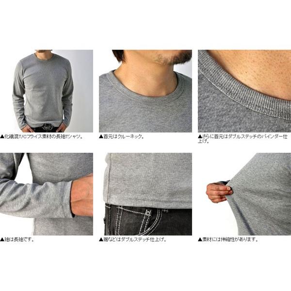 FLAG ON CREW Tシャツ メンズ 長袖 トップス クルーネック フライス