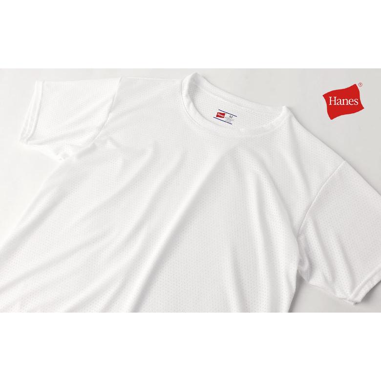 Hanes ヘインズ メンズ クルーネック メッシュ 半袖Tシャツ アンダーウェア 2枚組 Fresh IQ X-TEMP TAGLESS HM1EZ701 正規品 H1C【パケ1】【A】｜flagon｜05