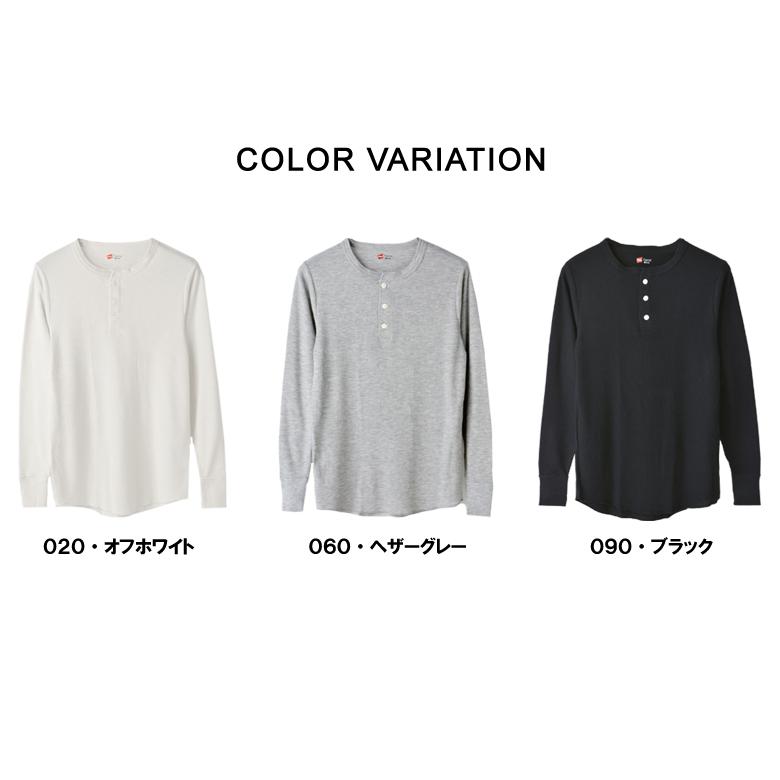 Hanes（ヘインズ） Tシャツ 長袖 メンズ ヘンリーネック サーマル 袖