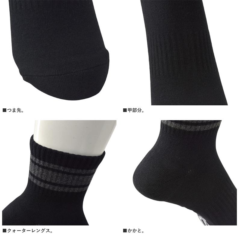 Hanes（ヘインズ） 靴下 ソックス メンズ 3足組 3P クォーターレングス