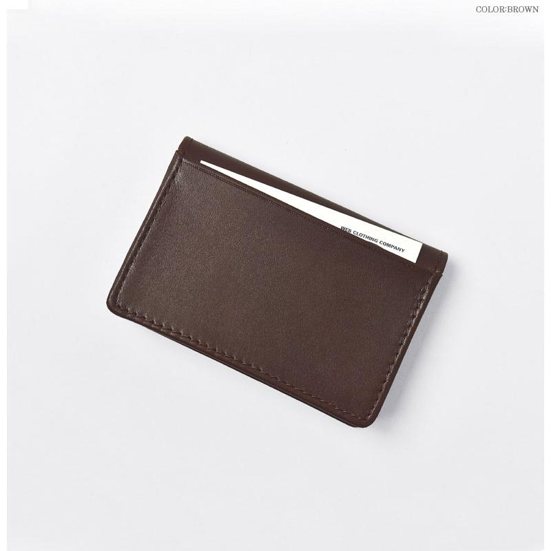 ⭐️未使用級⭐️ガンゾ　カードケース　名刺入れ　二つ折り　フラップ式　ダークブラウン 名刺入れ 名刺ケース カード入れ コードバン 新喜皮革 レーデル