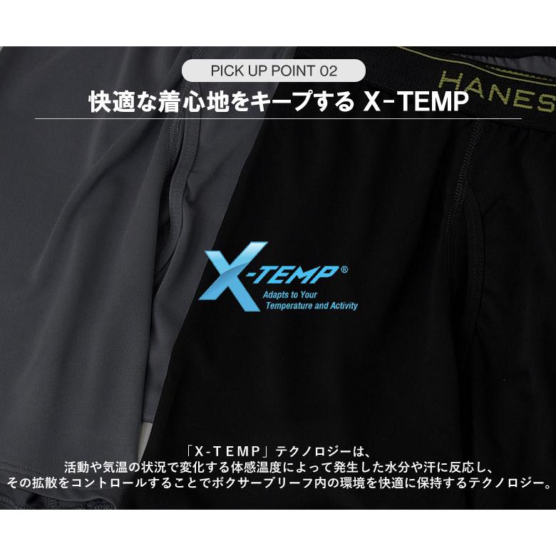 Hanes（ヘインズ） 吸汗速乾 ボクサーパンツ メンズ 前開き 2枚組 X