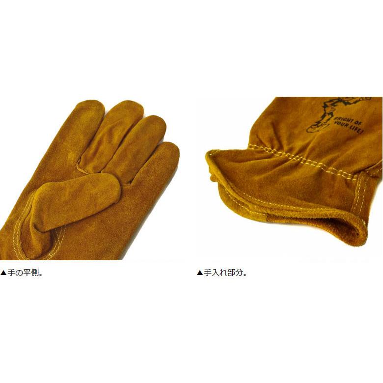 FLAG ON CREW レザーグローブ 本革手袋 メンズ キャンプグローブ 牛革