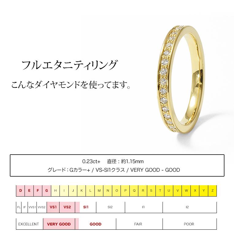 フラッグス flags ダイヤ K18 ダイヤモンド 0.23ct フルエタニティ リング Pile023f 18金 18K PT プラチナ 金 エタニティリング フル 指輪 ジュエリー 婚約 結婚の画像
