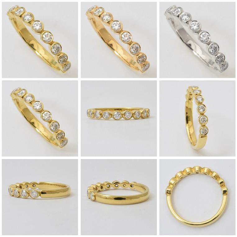 フラッグス flags ダイヤ K18 ダイヤモンド 0.3ct エタニティ リング Bague030S 18金 18K PT プラチナ 金 ベゼル フクリン ダイヤリング 指輪 ジュエリー 婚約の画像