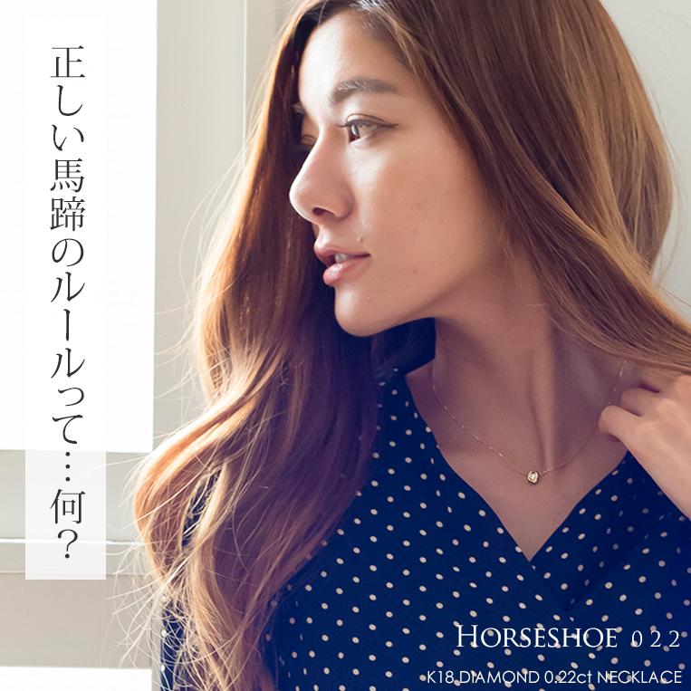 一粒ダイヤモンド フラッグス flags ダイヤ K18 ダイヤモンド 0.2ct ネックレス Horseshoe022 G SI1 3EXCELLENT H&C 一粒 一粒ダイヤ PT 金 プラチナ 馬蹄の画像